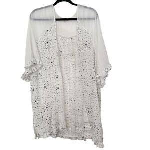 Umgee Womens Size XL 1XL Kimono Cardigan Star Celestial Festival Open Front Boho